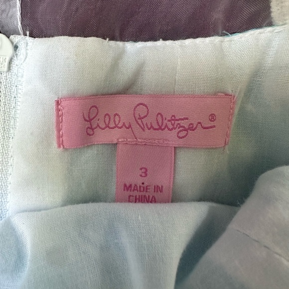 Lilly Pulitzer blue and white dress with sheer top size 3T - Picture 3 of 4
